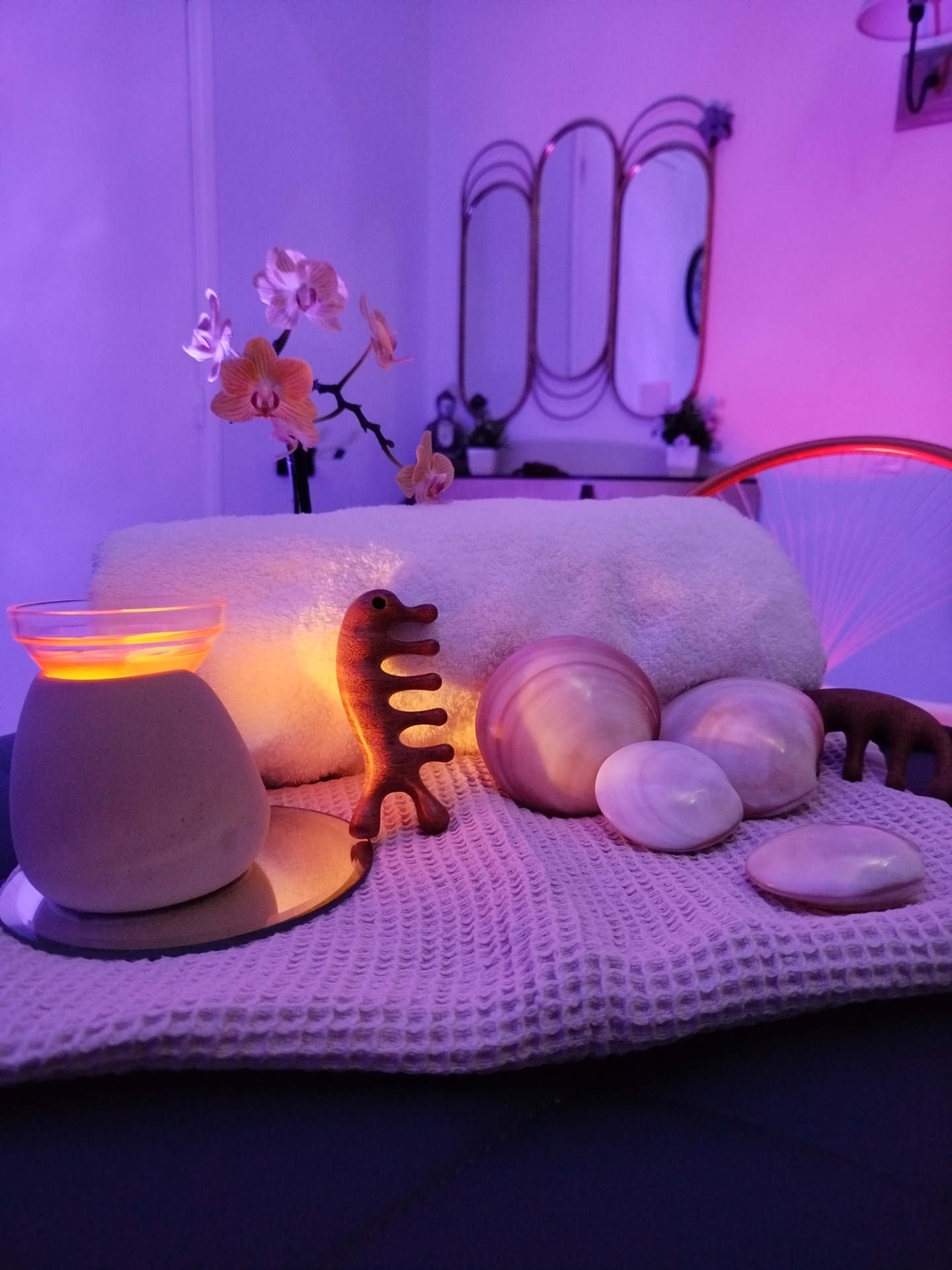 Massage aux coquillages chauds à l'institut La Tour Pom'Pin, La Bourboule